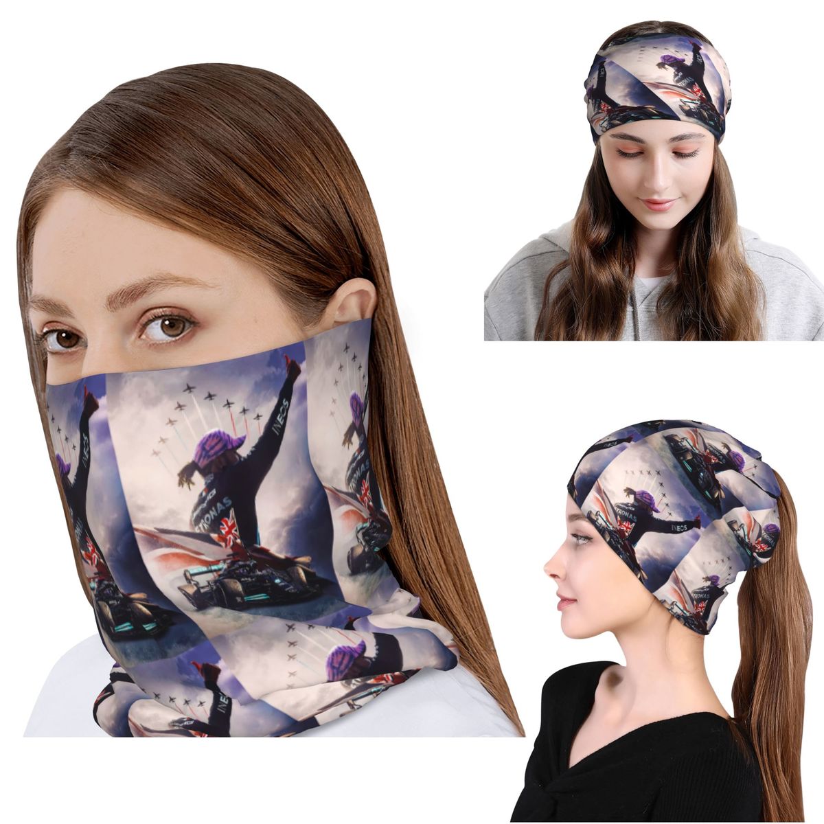Knit Beanie Hat Warm - Glory_Lewis Hamilton_Art - F1 2024 Bandana