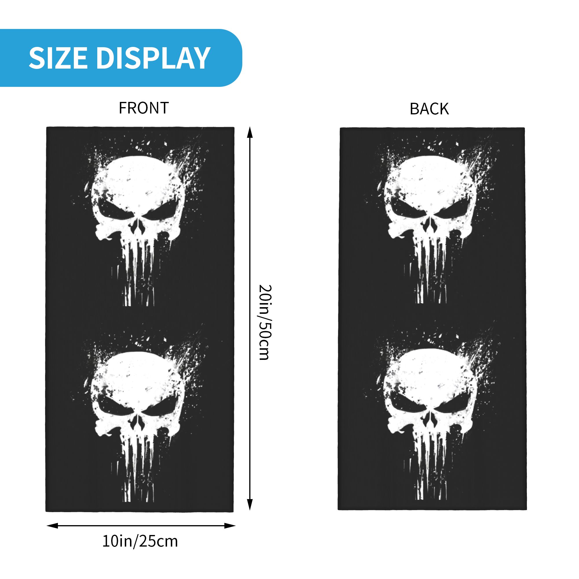 Custom Skeleton Skull Bandana  - Neck Gaiter Fleece のレビューと価格