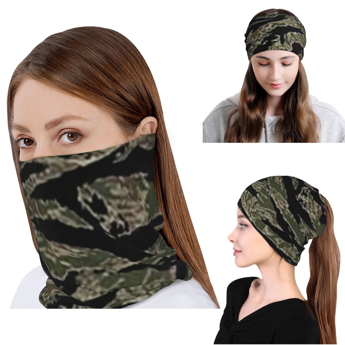 Tiger Stripe Camouflage Milita - Knit Beanie Hat Warm のレビューと価格