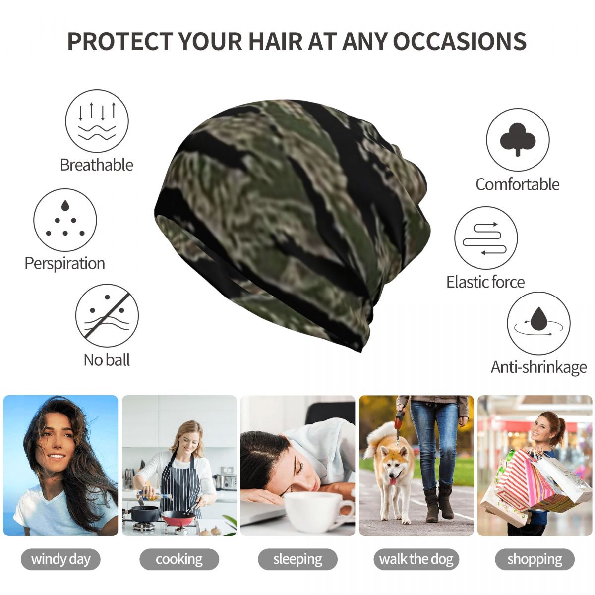 Tiger Stripe Camouflage Milita - Knit Beanie Hat Warm のレビューと価格