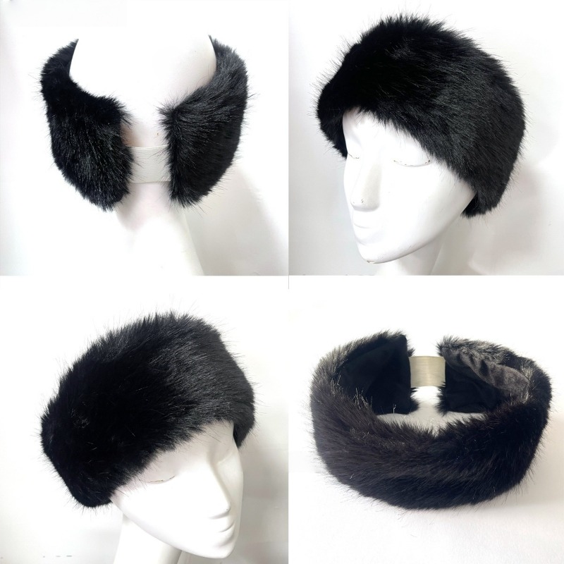 Wide Band Fur Headband Winter  - Fleece Ear Warmer Band のレビューと価格