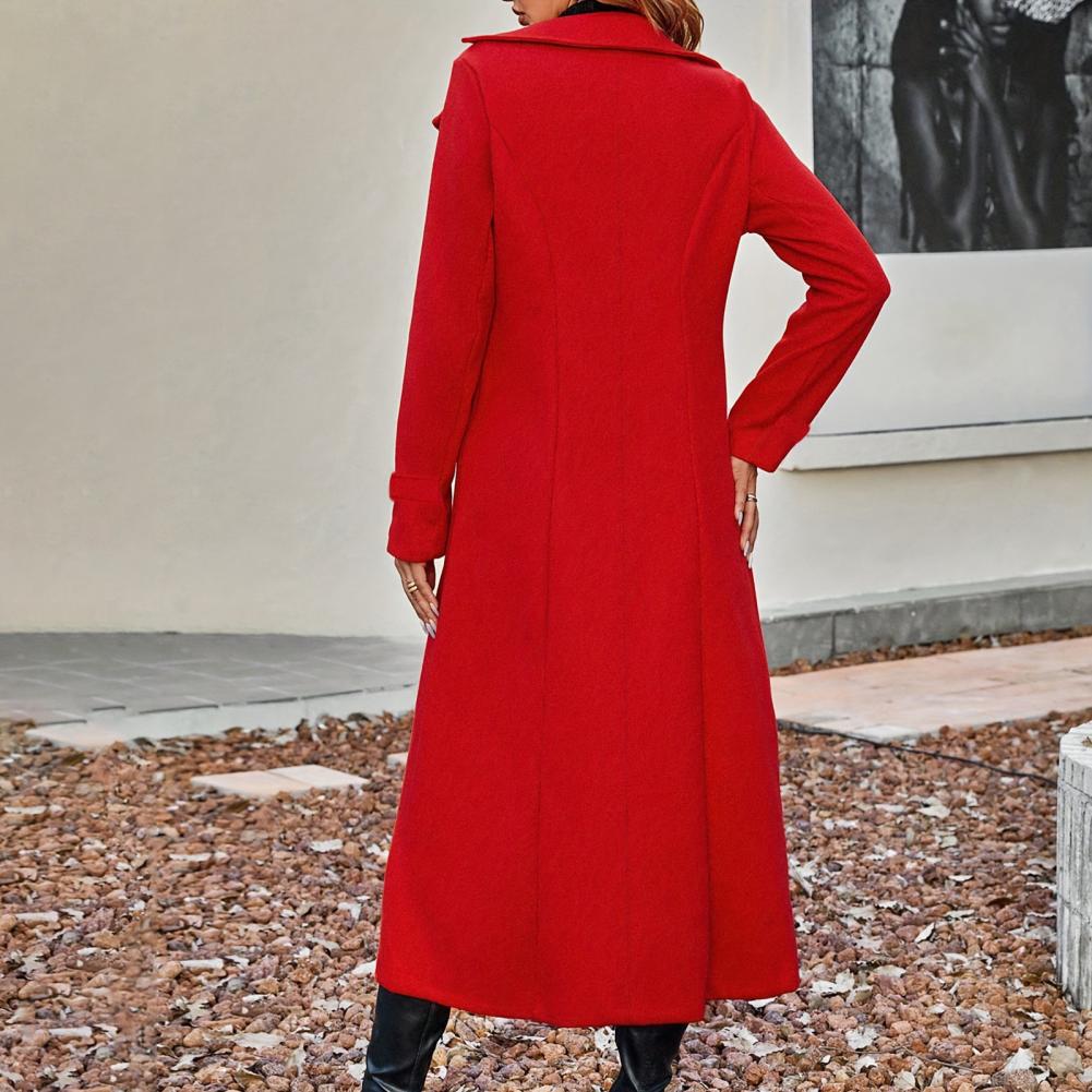 Women's Long Wool Coat Double- - Wool Coat Peacoat のレビューと価格