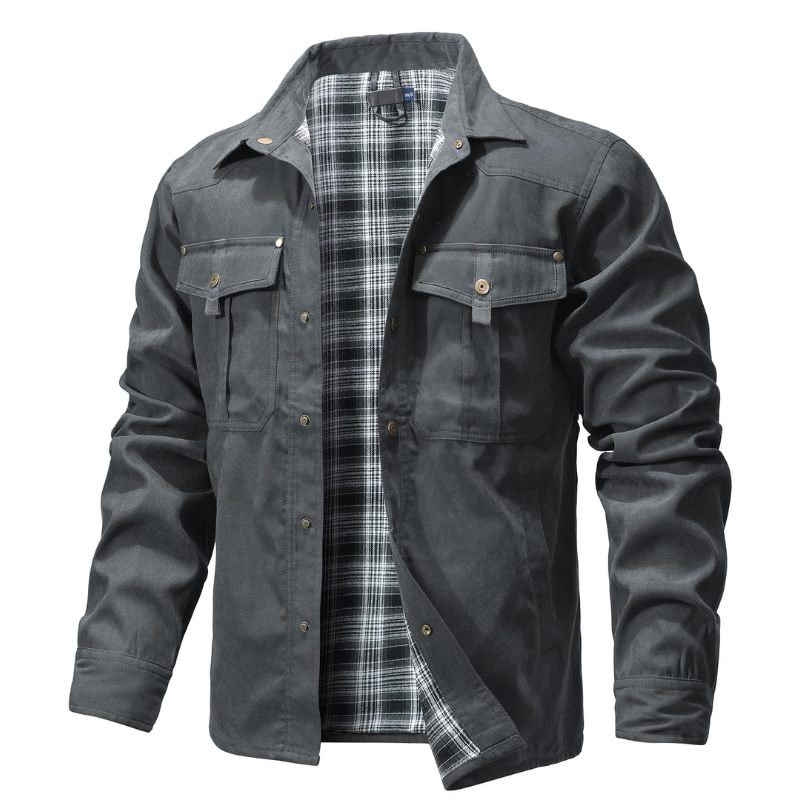 Men's Jackets Spring Flannel L - Flannel Shirt Lined のレビューと価格