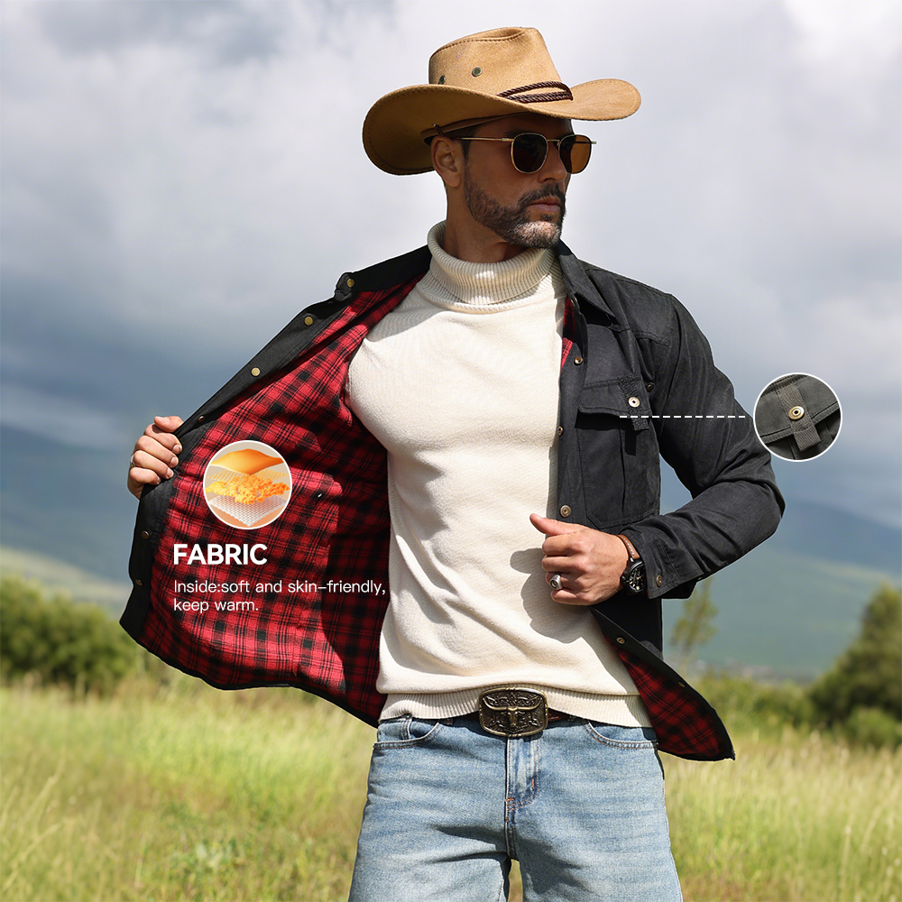 Men's Jackets Spring Flannel L - Flannel Shirt Lined のレビューと価格