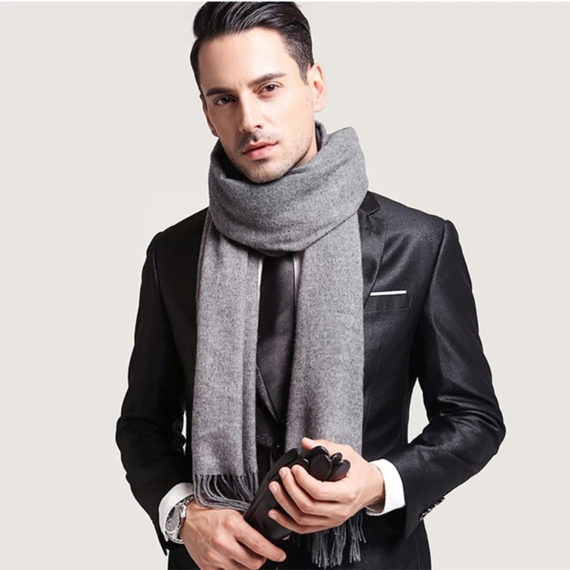 2025 Wool Scarves Winter Soft  - Wool Scarf Men のレビューと価格