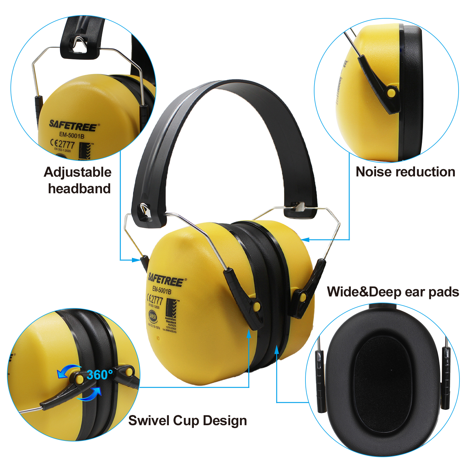 Safetree CE En 352-1: 2002 Fol - Earmuffs Foldable のレビューと価格