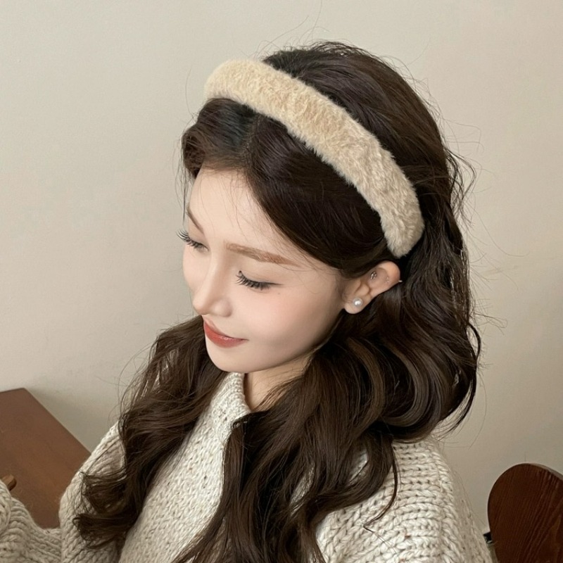 Korean Soft Headband Women Gir - Winter Headband Fleece のレビューと価格
