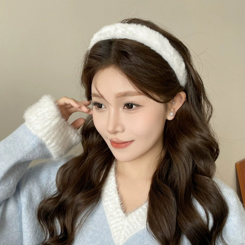 Korean Soft Headband Women Gir - Winter Headband Fleece のレビューと価格
