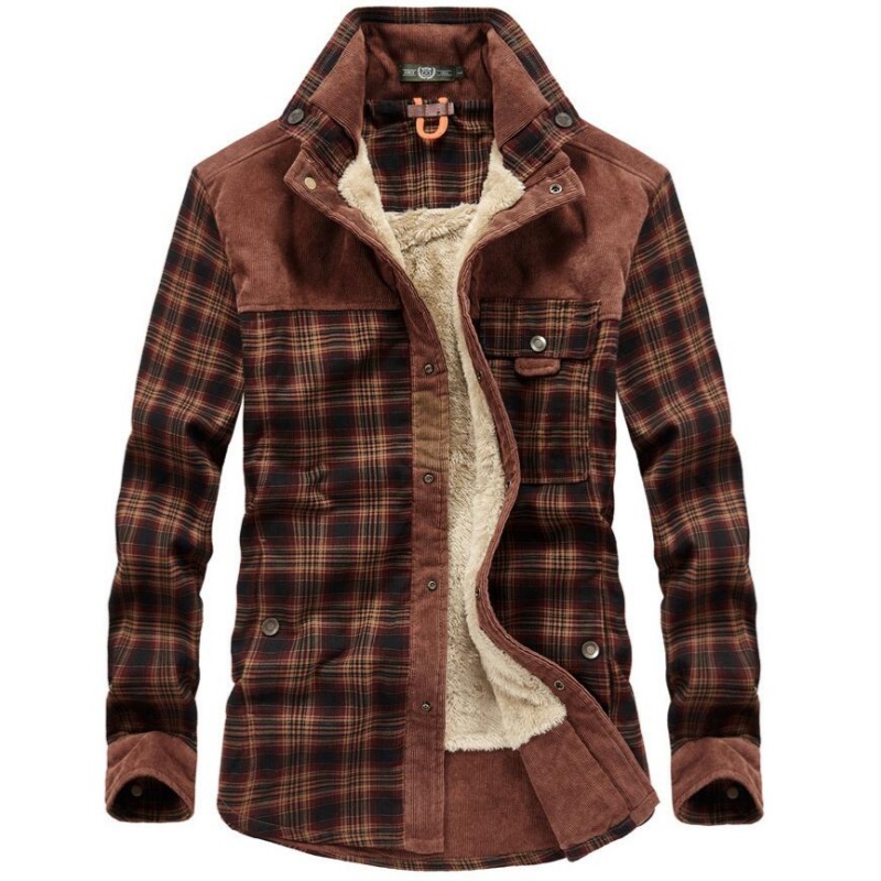 Men's Jackets Winter Windproof - Flannel Shirt Lined のレビューと価格