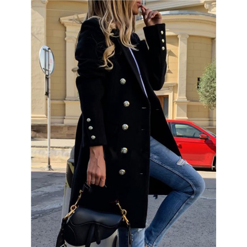 A24F-Women Fall Winter Wool Co - Wool Coat Peacoat のレビューと価格