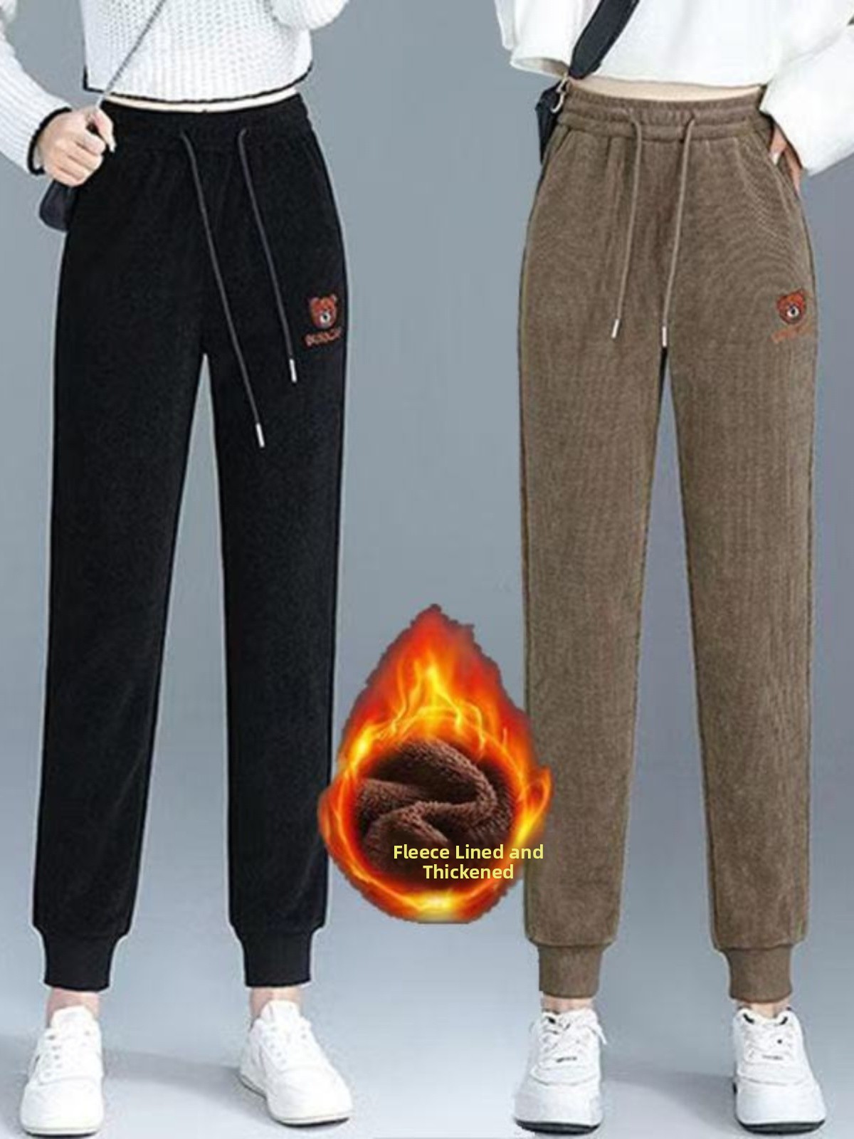 High Waist Fleece Lined Thick  - Corduroy Pant Warm のレビューと価格