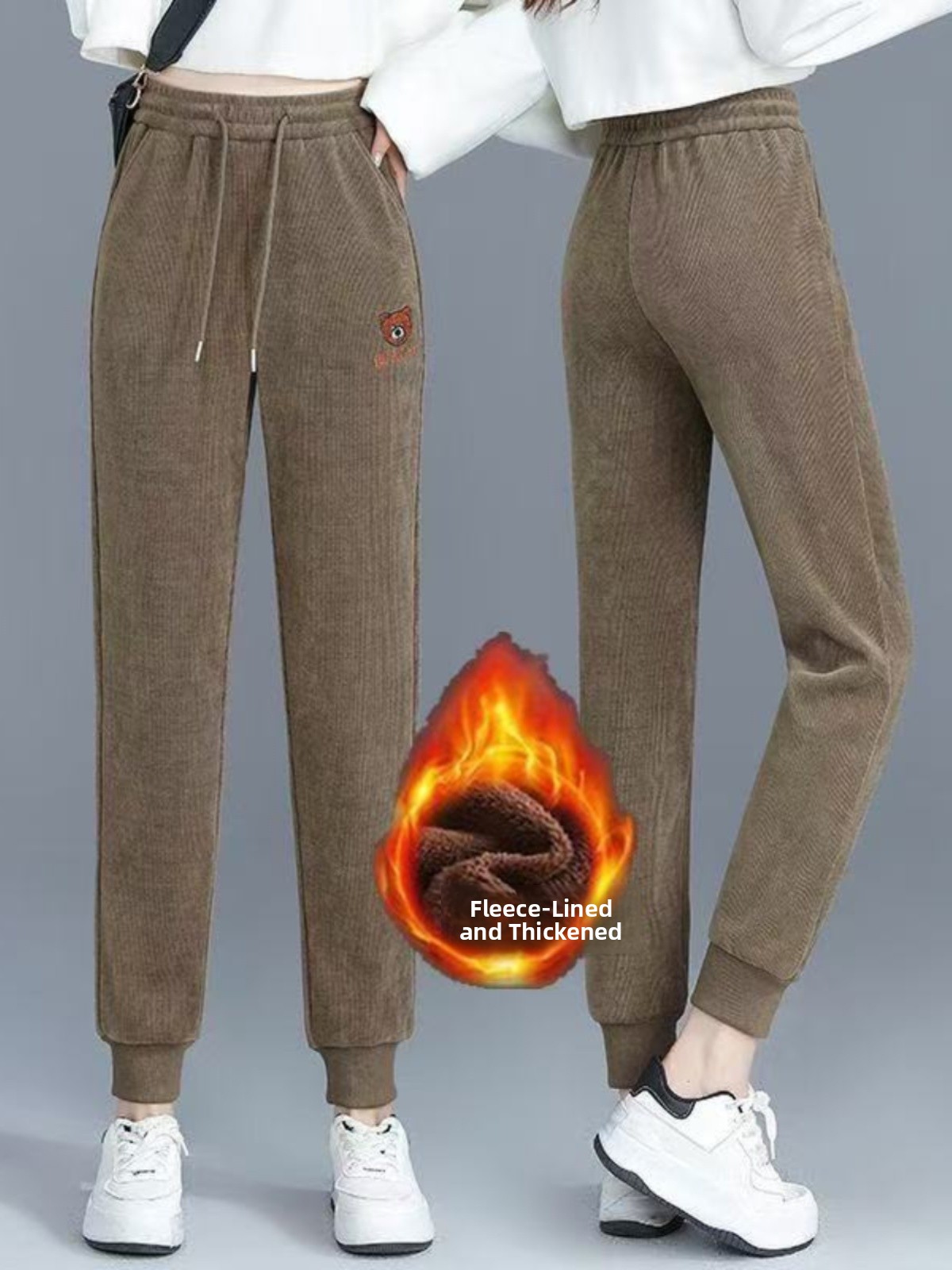 High Waist Fleece Lined Thick  - Corduroy Pant Warm のレビューと価格