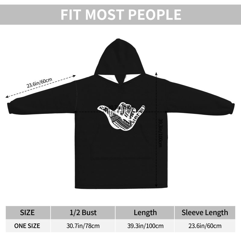 Polynesian Tattoo Shaka Tribal - Sherpa Hoodie Fleece のレビューと価格
