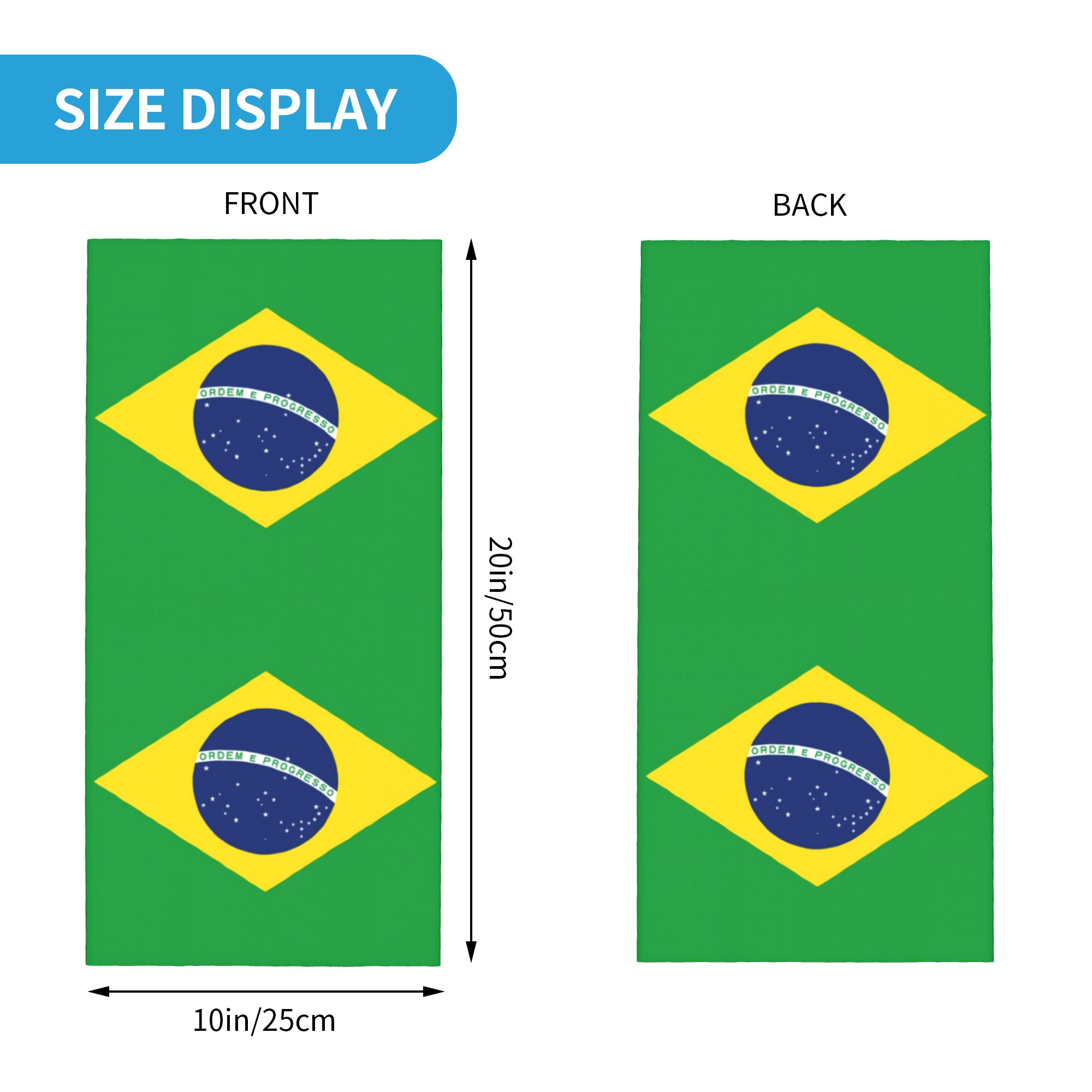 Custom Brazil Flag Bandana Nec - Neck Gaiter Fleece のレビューと価格
