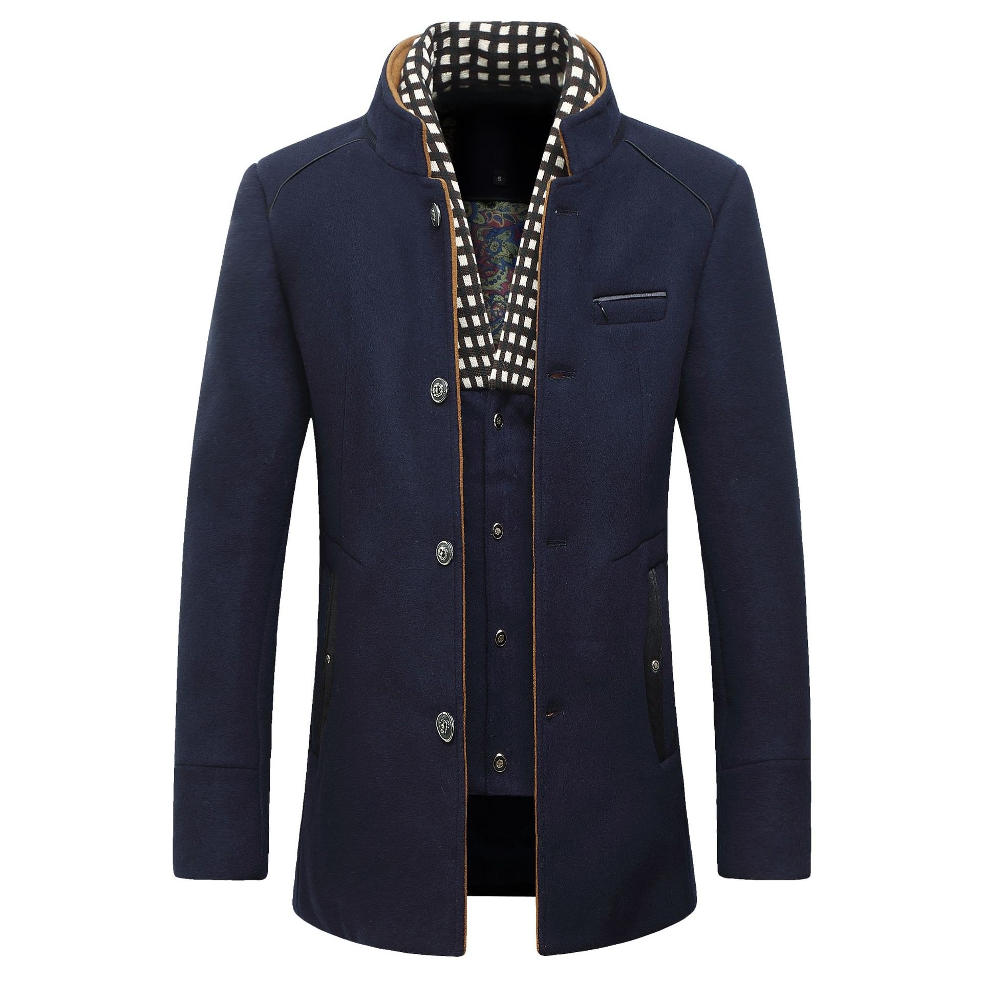 Fashion Men's Wool jacket Clas - Wool Coat Peacoat のレビューと価格