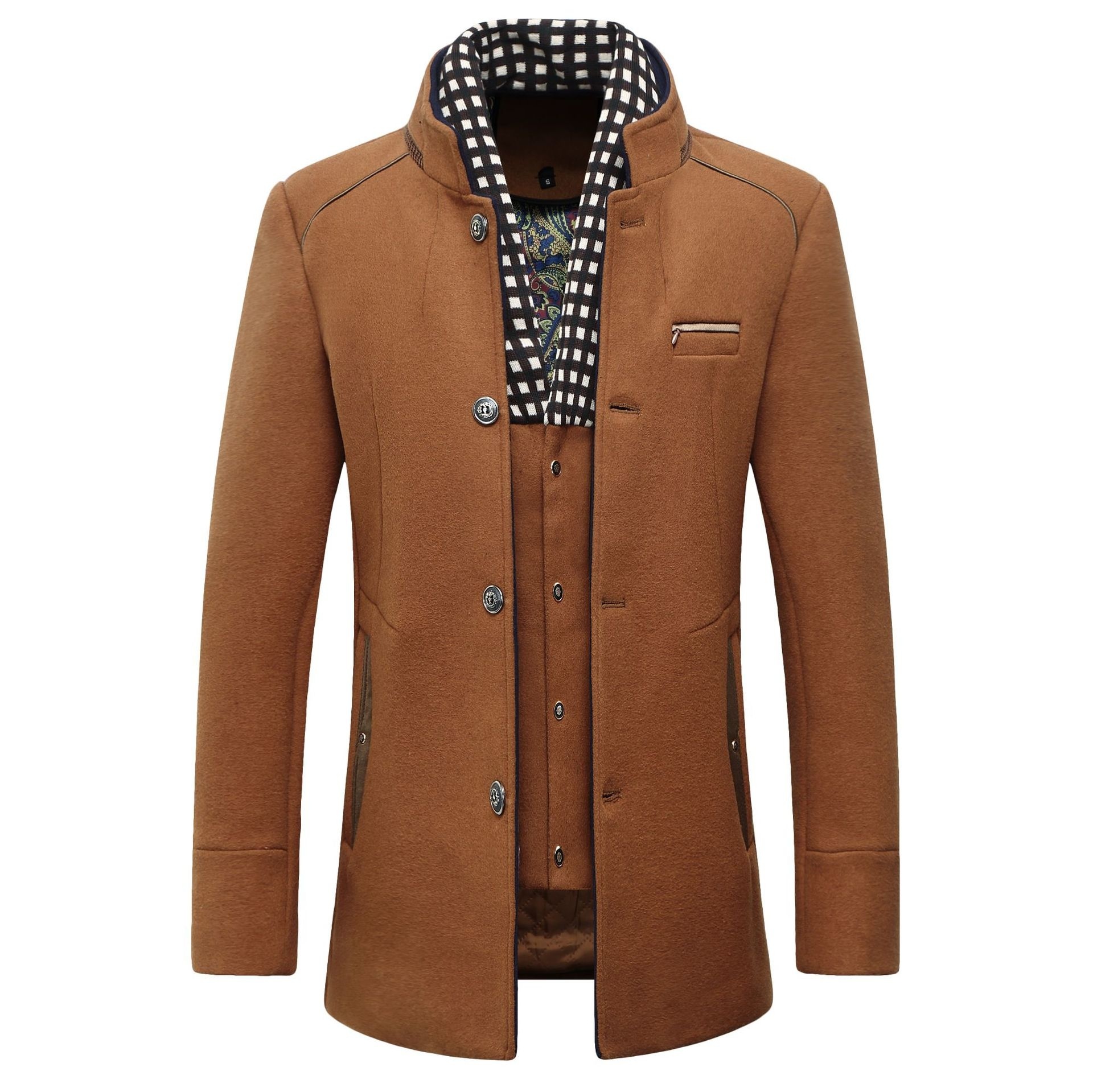 Fashion Men's Wool jacket Clas - Wool Coat Peacoat のレビューと価格