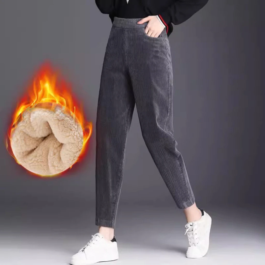 1pcs Women Autumn Winter Plush - Corduroy Pant Warm のレビューと価格