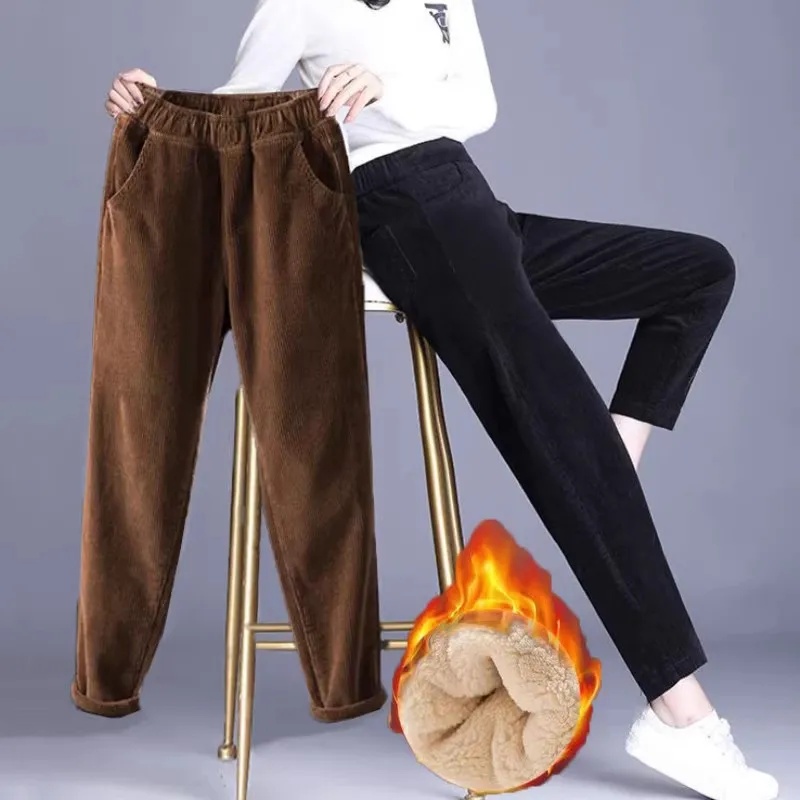 1pcs Women Autumn Winter Plush - Corduroy Pant Warm のレビューと価格
