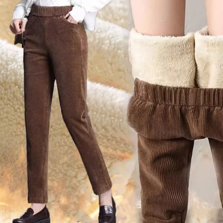 1pcs Women Autumn Winter Plush - Corduroy Pant Warm のレビューと価格