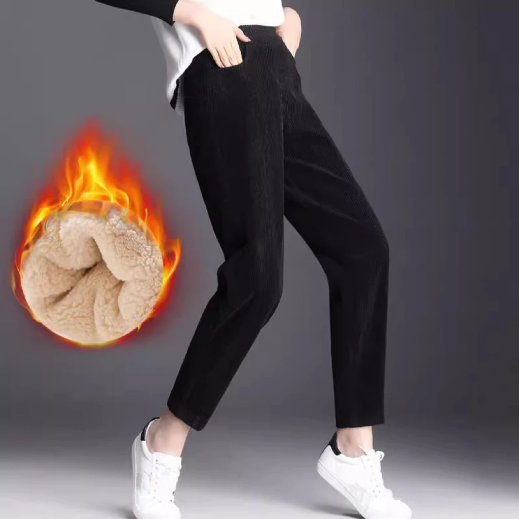 1pcs Women Autumn Winter Plush - Corduroy Pant Warm のレビューと価格