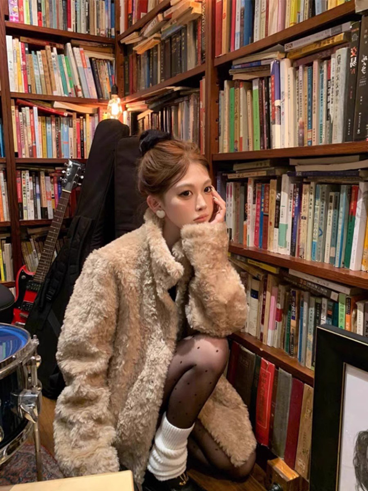 Lamb Wool Jacket Coat Woman Wa - Wool Coat Peacoat のレビューと価格