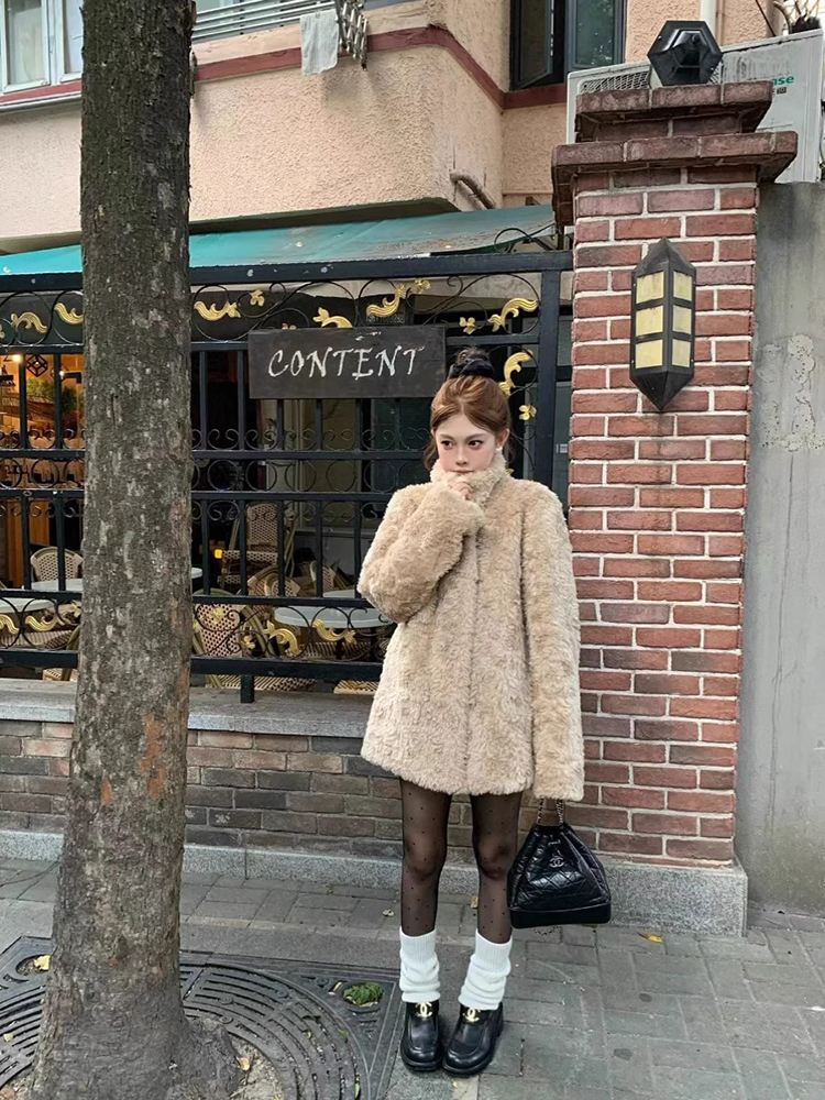 Lamb Wool Jacket Coat Woman Wa - Wool Coat Peacoat のレビューと価格