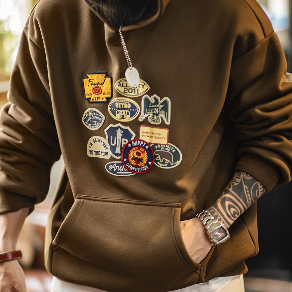 Maden Vintage Men's Embroidere - Sherpa Hoodie Fleece のレビューと価格