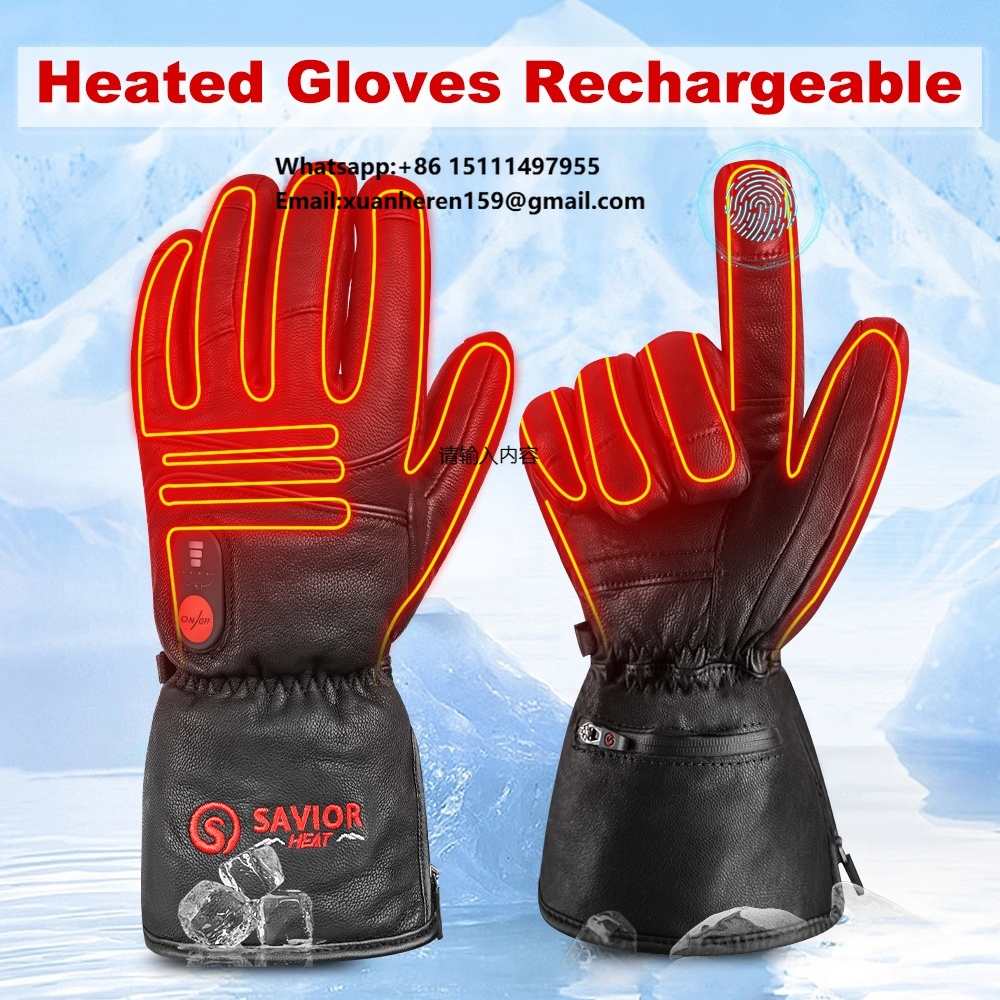 Heated Leather Gloves Men Wome - Hand Warmer Electric のレビューと価格