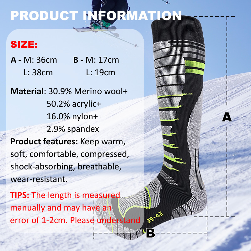 Merino Wool Ski Socks Cold Wea - Thermal Sock Wool のレビューと価格