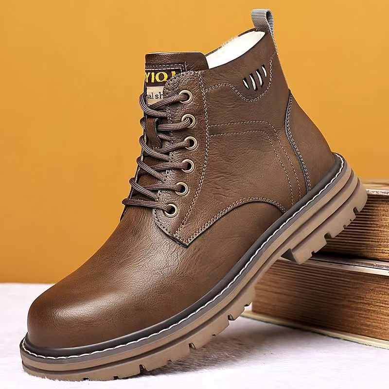Men's Winter New Leather High  - Waterproof Winter Boot のレビューと価格