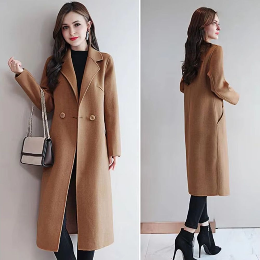 2025 Elegant Women Woolen Coat - Wool Coat Peacoat のレビューと価格