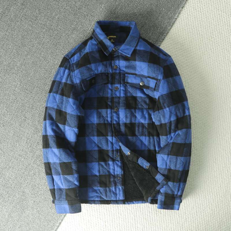 Fall Winter Men's Plaid Flanne - Flannel Shirt Lined のレビューと価格