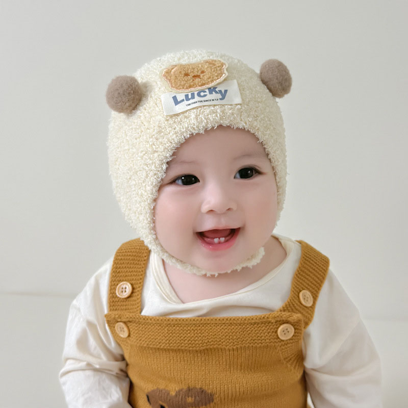 Cute Bear Baby Ear Protection  - Knit Beanie Hat Warm のレビューと価格