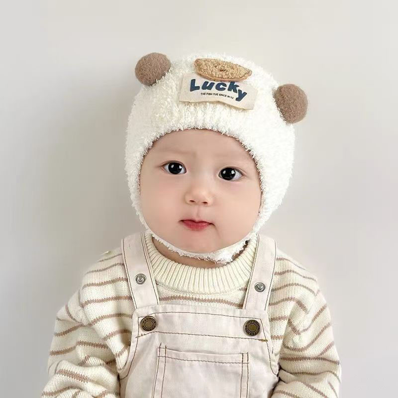 Cute Bear Baby Ear Protection  - Knit Beanie Hat Warm のレビューと価格