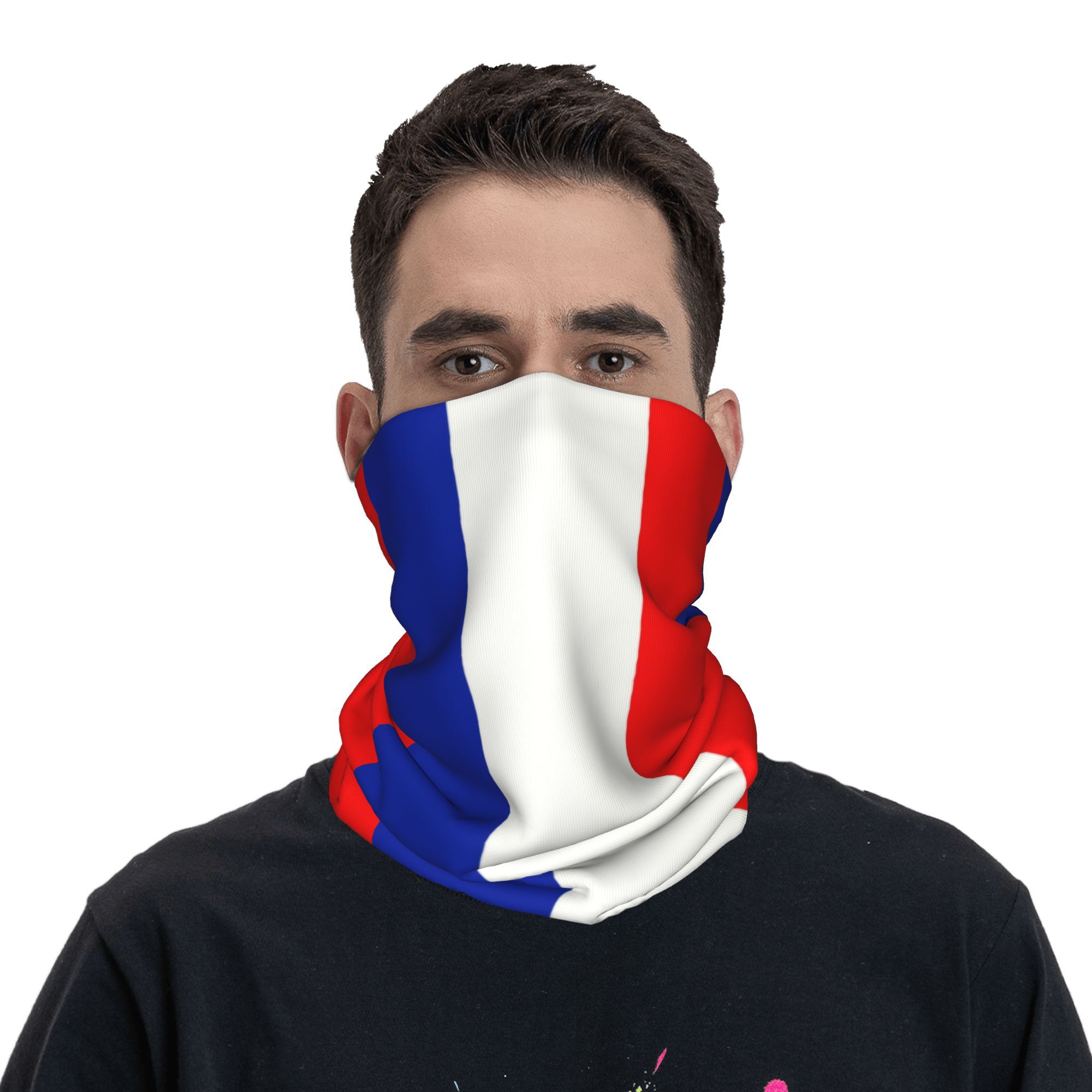 Custom French Flag France Band - Neck Gaiter Fleece のレビューと価格