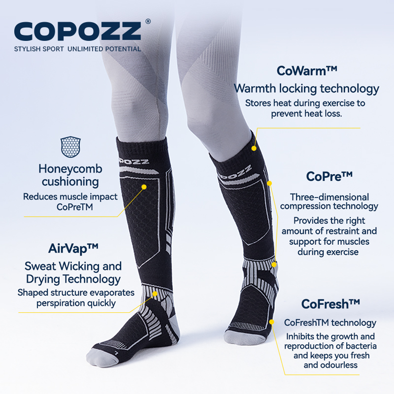 COPOZZ Merino Wool Winter Ski  - Thermal Sock Wool のレビューと価格