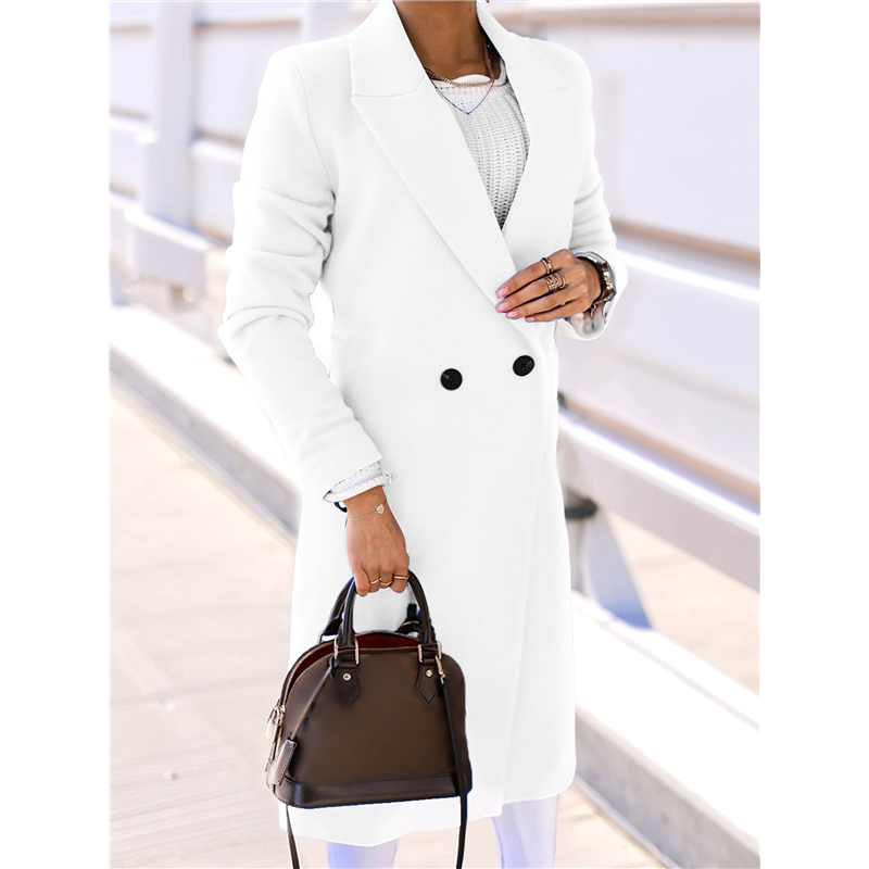 CYCLI-Women Long Wool Coats Fo - Wool Coat Peacoat のレビューと価格