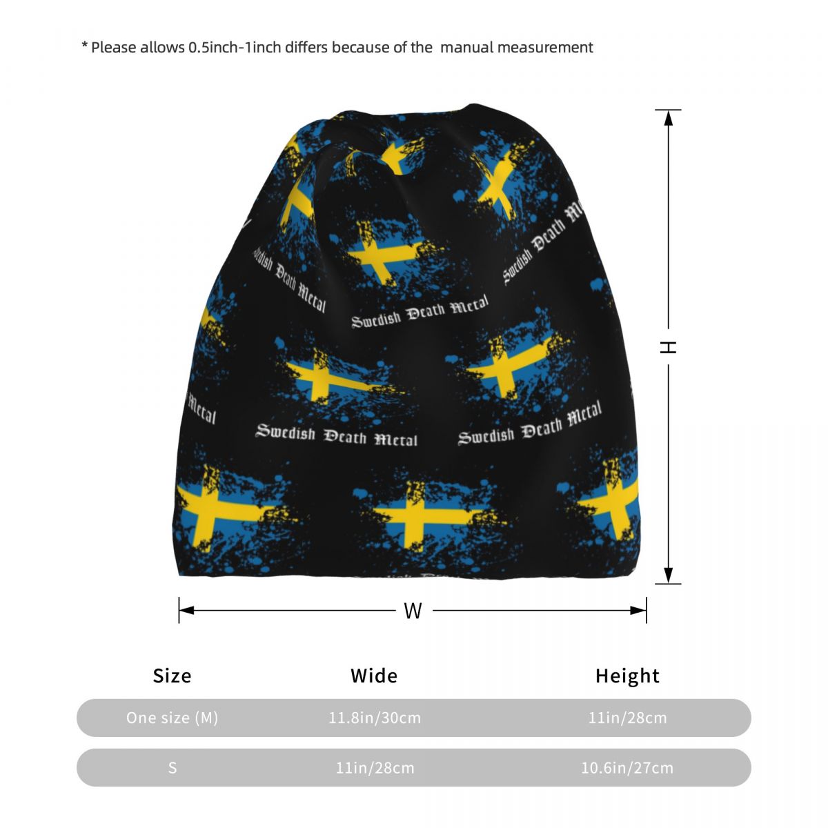 Swedish Death Metal Band Black - Knit Beanie Hat Warm のレビューと価格