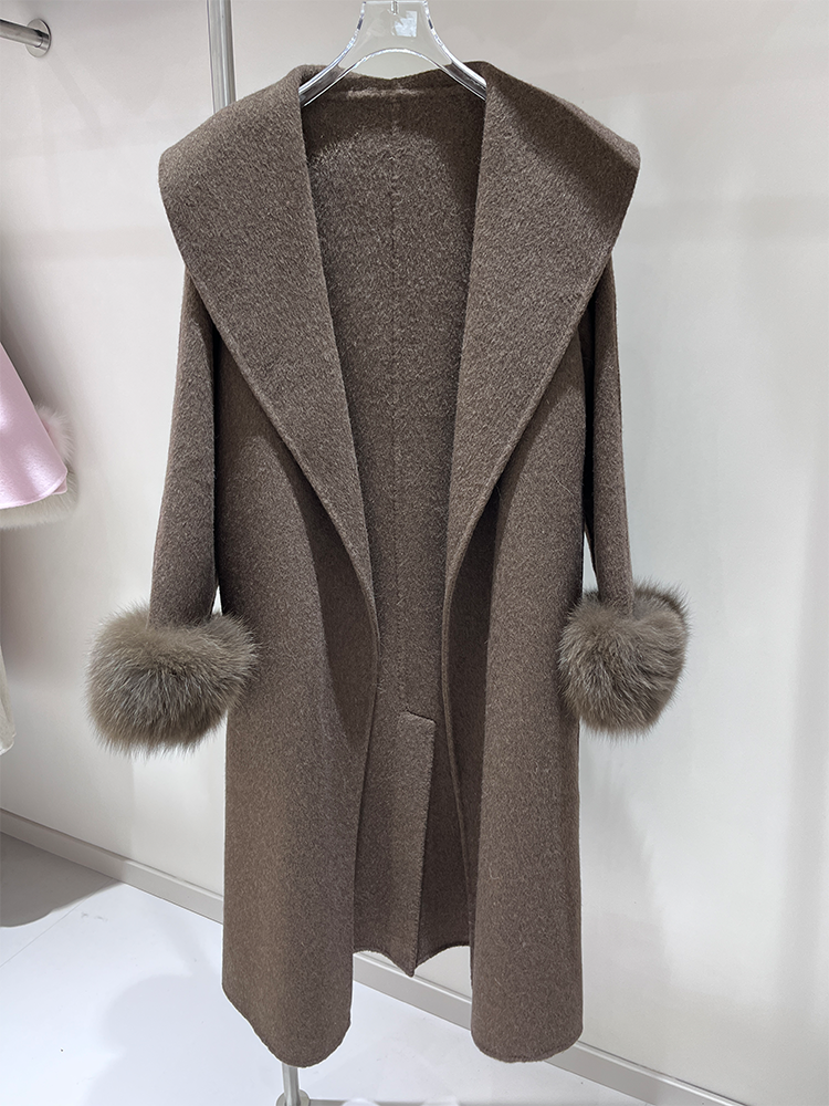 2025 New Wool Coat With Real F - Wool Coat Peacoat のレビューと価格