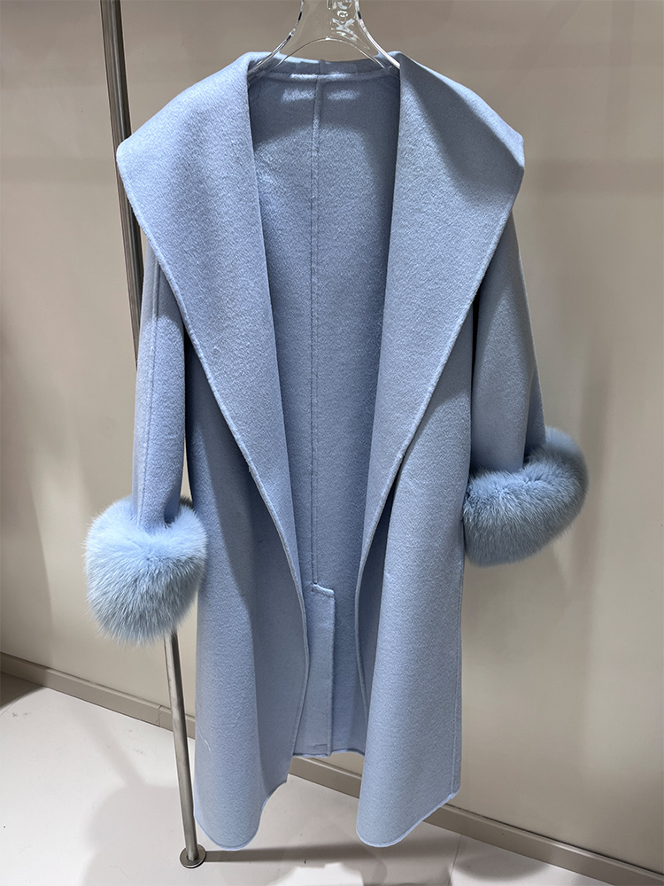 2025 New Wool Coat With Real F - Wool Coat Peacoat のレビューと価格