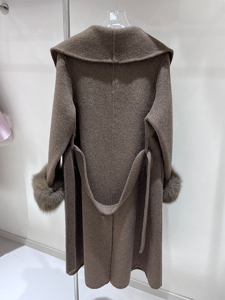 2025 New Wool Coat With Real F - Wool Coat Peacoat のレビューと価格