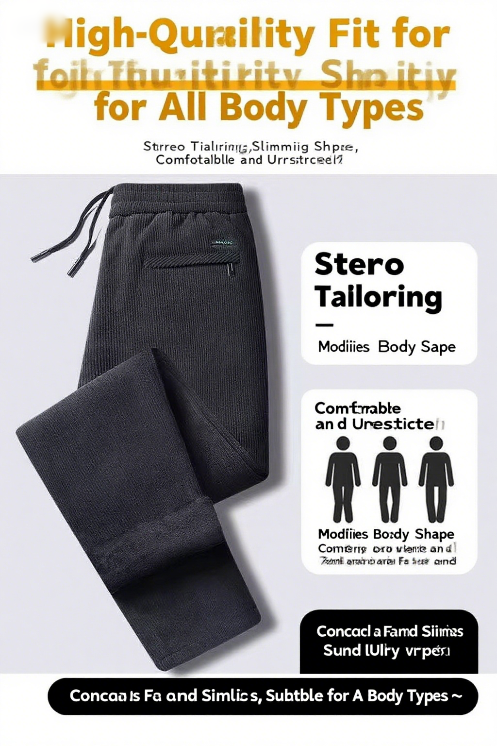 Black gray men's corduroy and  - Corduroy Pant Warm のレビューと価格