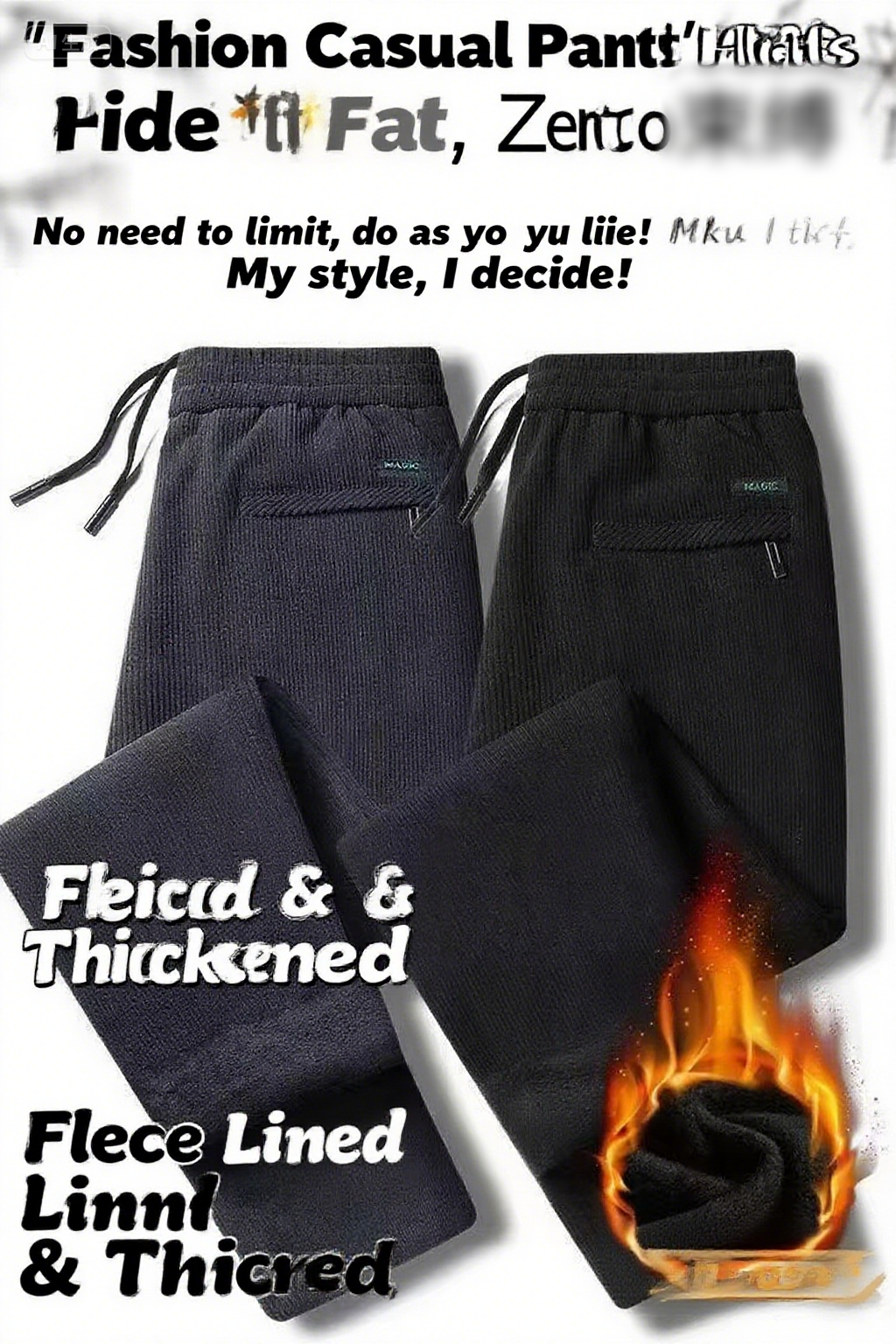 Black gray men's corduroy and  - Corduroy Pant Warm のレビューと価格