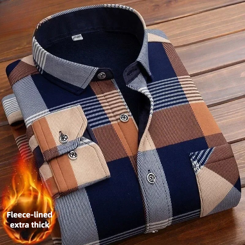 2025 Men's Winter Warm Long Sl - Flannel Shirt Lined のレビューと価格