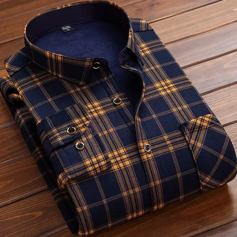 2025 Men's Winter Warm Long Sl - Flannel Shirt Lined のレビューと価格