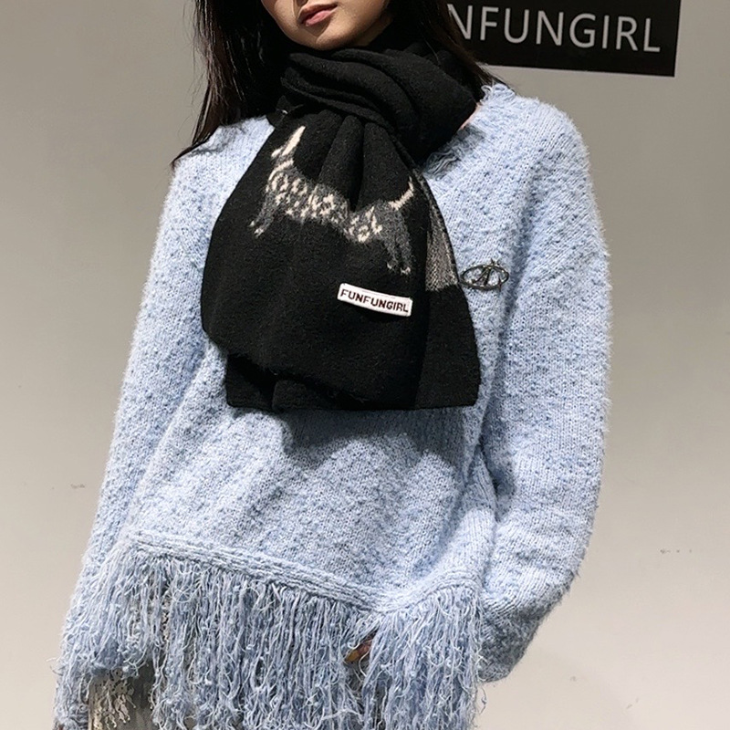 Korean Version Wool Blend Pupp - Wool Scarf Men のレビューと価格