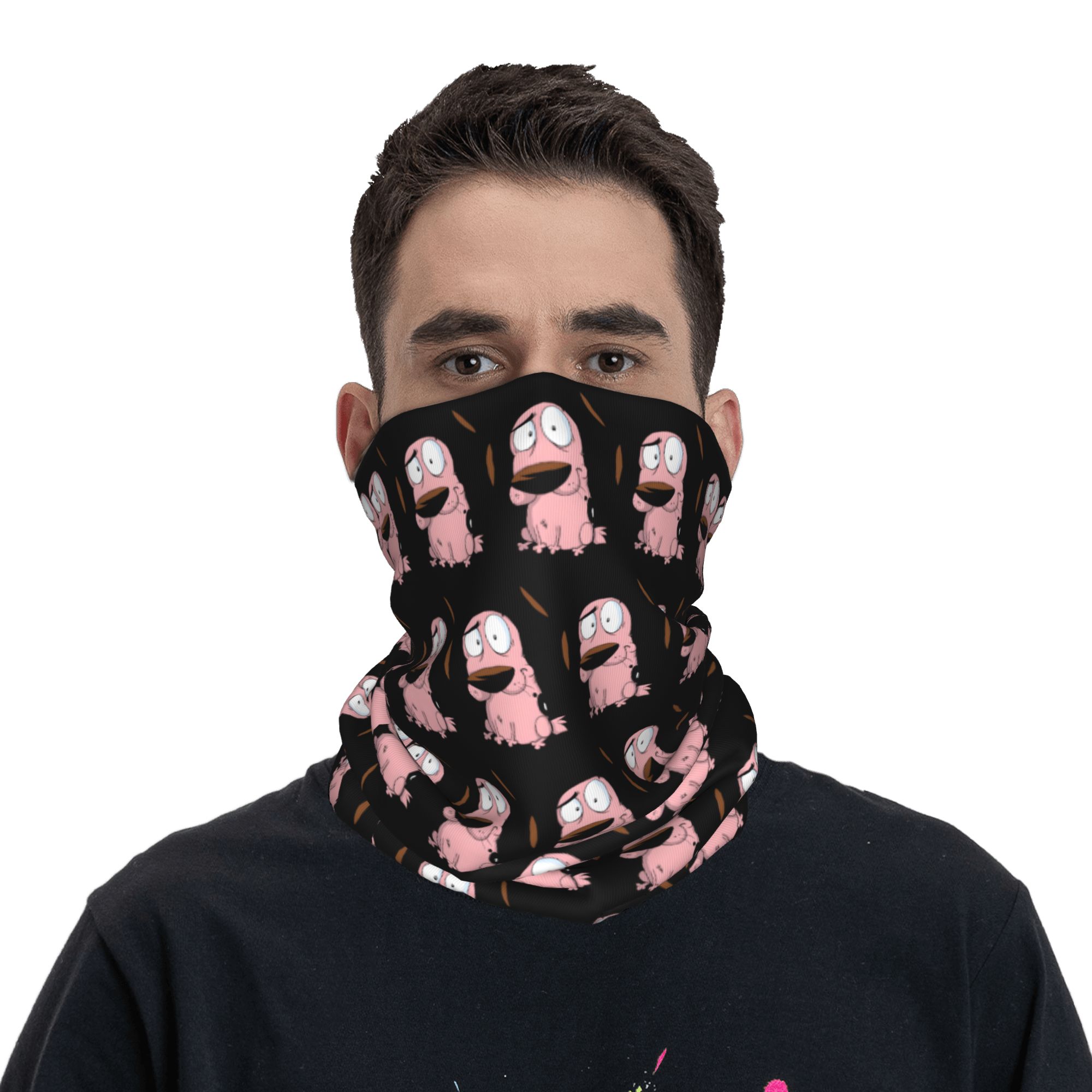 Custom Cartoon Courage Dog Win - Neck Gaiter Fleece のレビューと価格