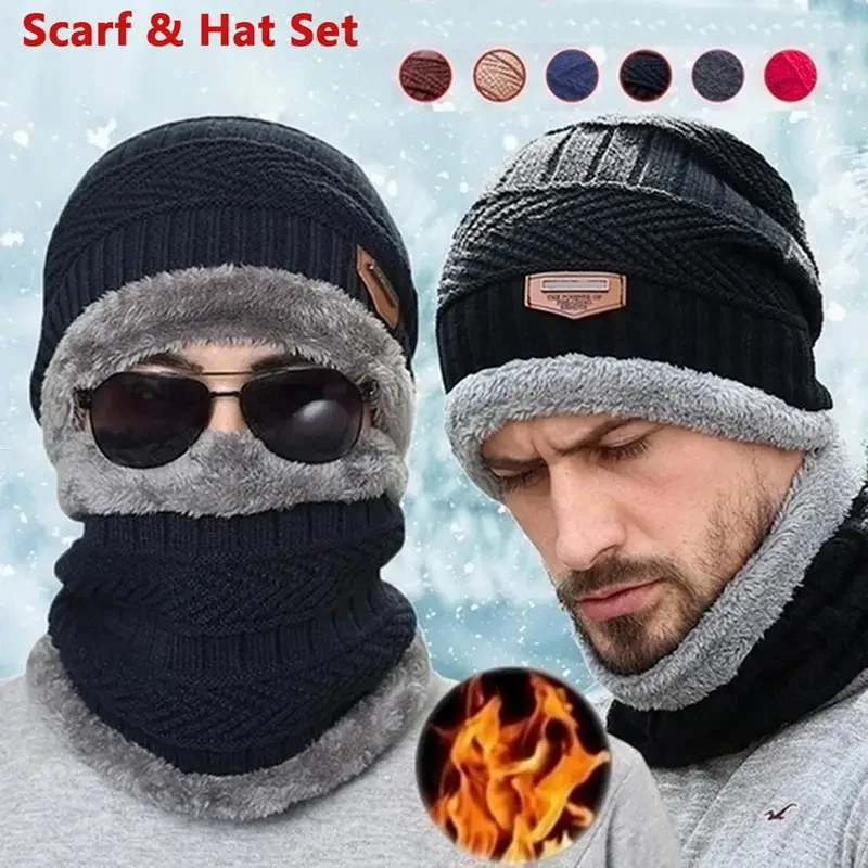 Winter Knit Hat & Scarf Set fo - Wool Scarf Men のレビューと価格