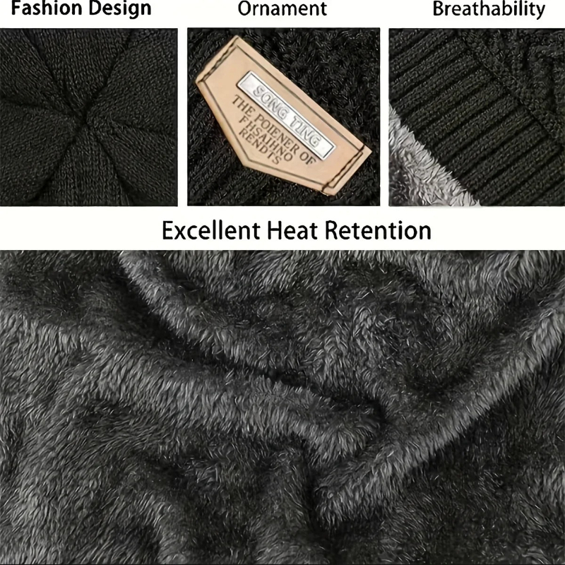 Winter Knit Hat & Scarf Set fo - Wool Scarf Men のレビューと価格