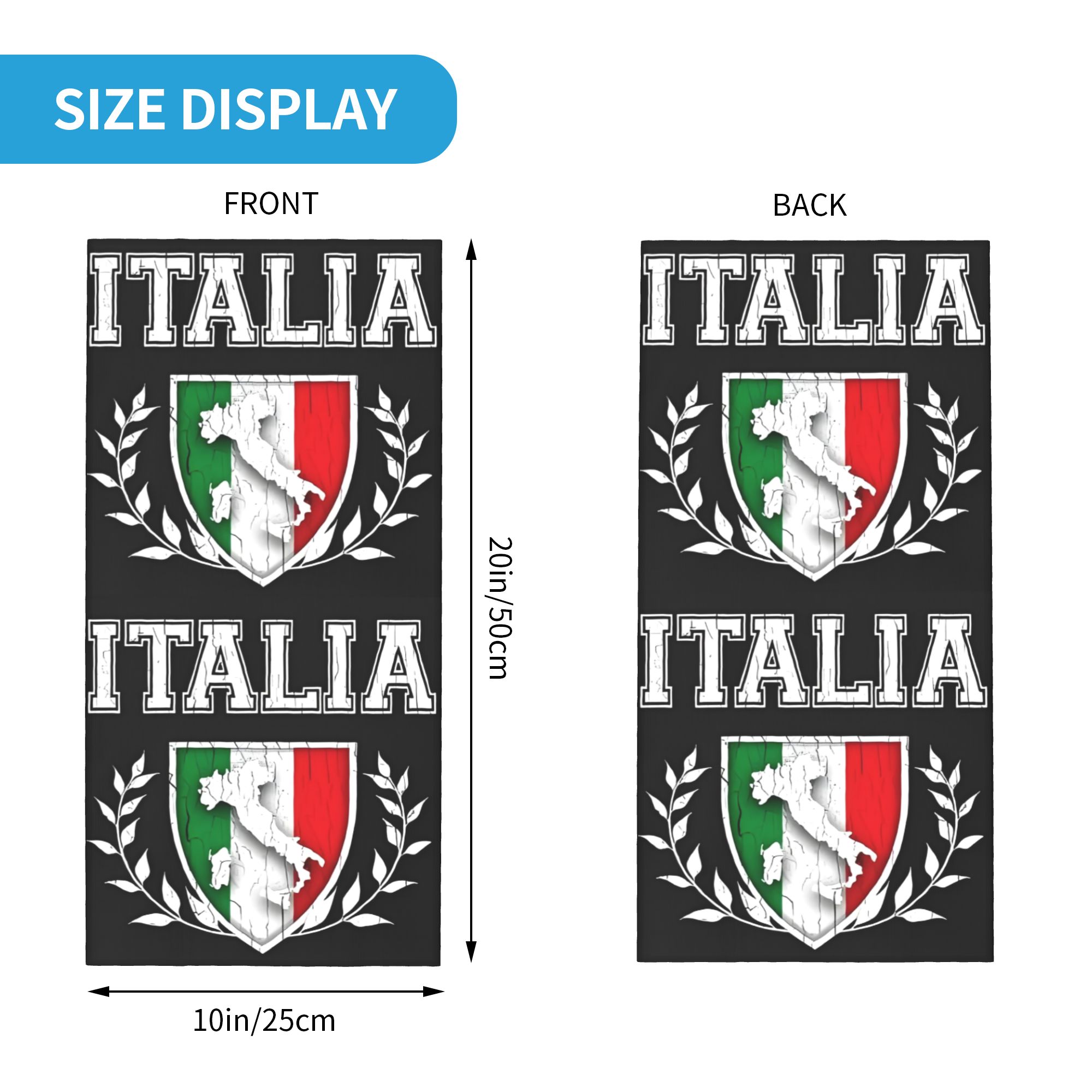 Custom Italy Flag Bandana Neck - Neck Gaiter Fleece のレビューと価格